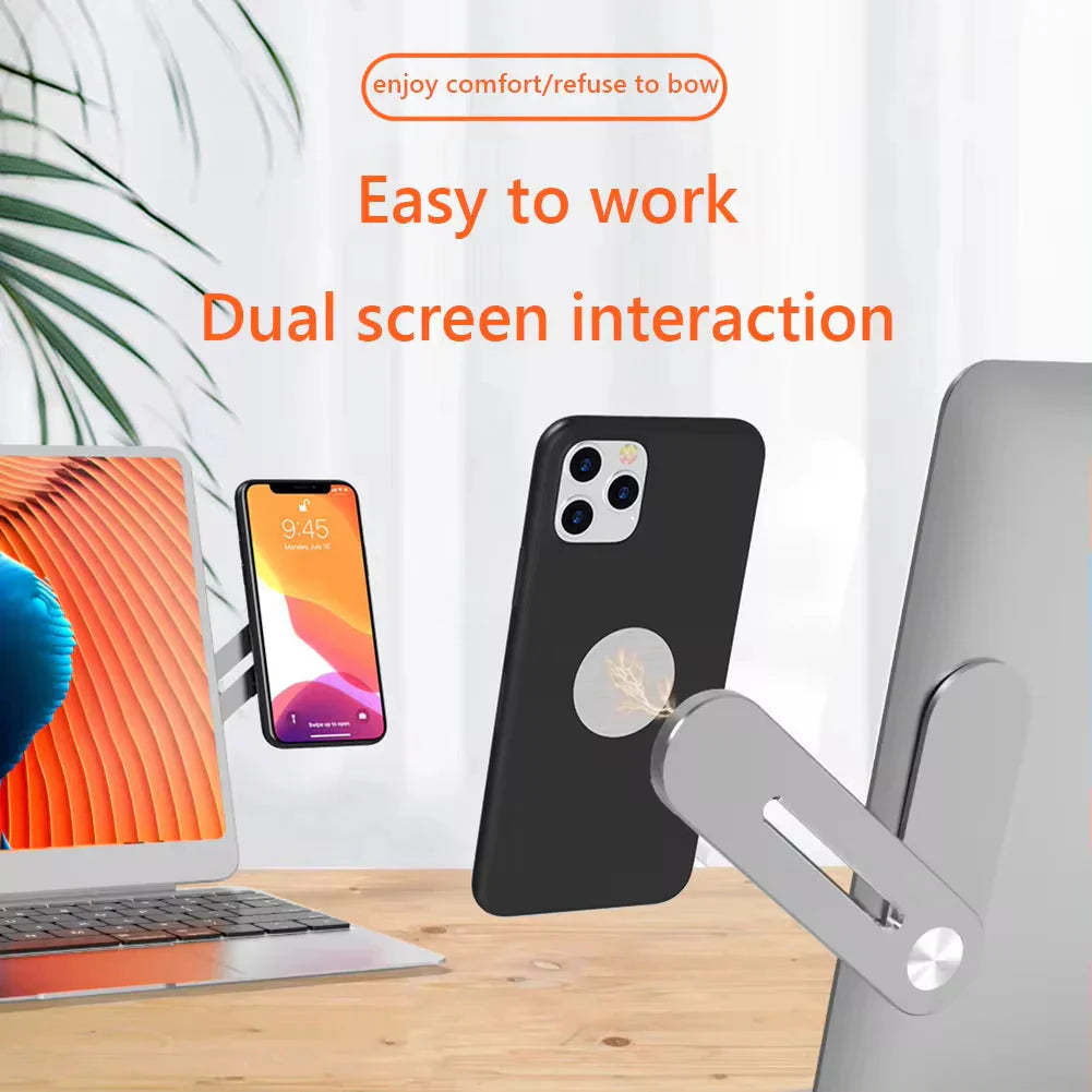 Metal Expansion Phone Stand for Laptop & - Magnetic Folding Phone Holder with 15W Fast Charger