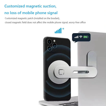 Metal Expansion Phone Stand for Laptop & - Magnetic Folding Phone Holder with 15W Fast Charger